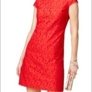 Tommy Hilfiger Floral Lace Cap-Sleeve Sheath Dress